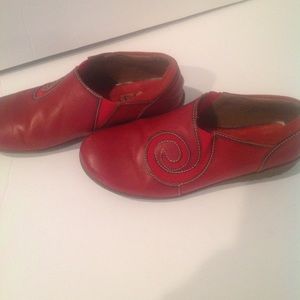 Spring Step L'Artiste Leather Red Slip On Shoes